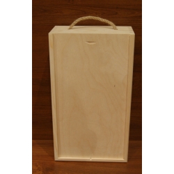Pudełko drewniane prostokątne na dwa wina 36x20,5x10,5cm, zasuwane